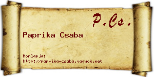 Paprika Csaba névjegykártya