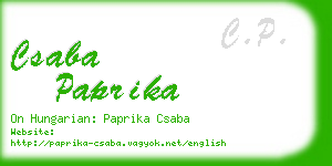 csaba paprika business card